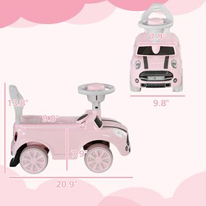 Auto Cavalcabile Rosa per Bambini con Sistema Anti-Ribaltamento e Anti-Ribaltamento all'Indietro, 18-36 Mesi, con Clacson - Product Image 3