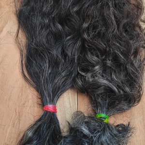 Cabello Humano Remy Indio Crudo Gris Plateado con Cutícula Alineada para un Acabado Sin Enredos y Duradero, Doble Trama a Máquina - Product Image 3