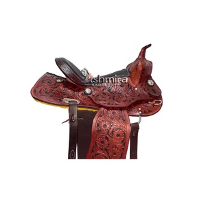 Selle de course western en cuir marron, travaillée à la main, confortable et moelleuse, de 10 à 18 pouces, ASHMIRA EQUESTRIAN - Product Image 3