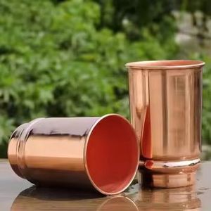Polished Copper Tumblers Eco Friendly Rustic <b>Drinkware</b> for Water Juice Cocktail Home Kitchen Bar Use - Product Image 1