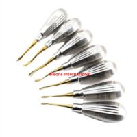 Kit d'élévateurs luxateurs Bisons International de haute qualité à manche court, instruments chirurgicaux d'extraction dentaire en acier inoxydable CE