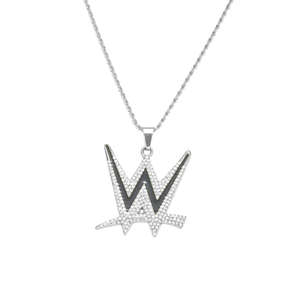 จี้เพชรทองคำขาวรูปตัวอักษร W สไตล์ฮิปฮอป - Product Image 4