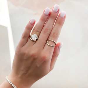 4 Carat Emerald Cut Lab Grown Diamond Three Stone Ring Bezel Set Baguette Trilogy Band Women Custom 14K 18K <b>Solid</b> Gold Wholesale - Product Image 4