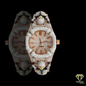 Reloj de Hombre de Alta Calidad con Cabeza de Calavera y Diamantes Cultivados en Laboratorio VVS en Plata de Ley 925 Chapada en Oro Rosa - Product Image 2