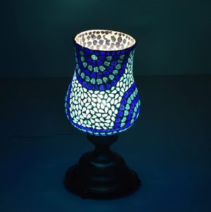 Lampe de table en mosaïque, verre coloré - Product Image 3