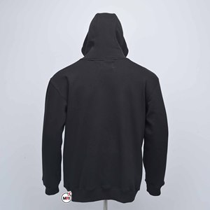 Sweat-shirt à capuche noir pour homme, logo fleur de lys brodé, poche avant, vêtement décontracté d'automne, coupe classique, molleton de coton personnalisable - Product Image 2