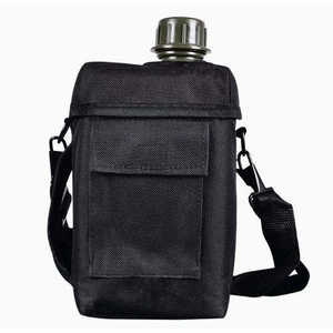 Botella de Agua Táctica de Supervivencia para Exteriores, Cantimplora de 1 Litro de Plástico con Taza de Aluminio y Bolsa - Product Image 5