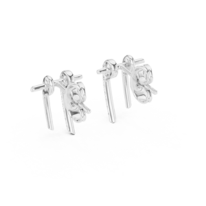 Juego de pendientes ECLIPS LINE SPARK con diamantes cultivados en laboratorio en oro blanco de 18 quilates, para compromiso, boda, fiesta, regalo de San Valentín, eventos glamurosos, uso diario. - Product Image 3