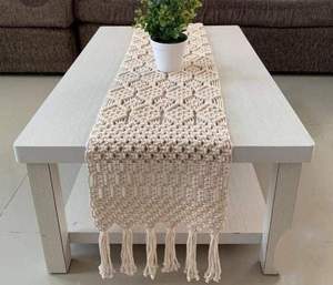 Camino de Mesa Bohemio de Lujo, Tejido a Mano con Macramé y Encaje de Algodón, Decoración para Mesa de Comedor, Bodas, Fiestas y Cenas - Product Image 3