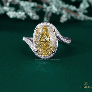 Anillo de diamantes redondos y ovalados de 4.66 quilates con engaste de oro amarillo, alta pureza DE VVS VS2, joyería fina para anillos de boda y compromiso. - Product Image 2