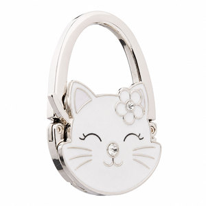 Luxury Custom Logo Zinc Alloy Silver-Plated Foldable Purse <b>Hook</b> for Corporate Gifts Engraved <b>Handbag</b> Hanger VIP Client - Product Image 1
