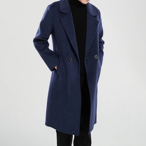 Manteau long noir croisé en mélange de laine pour homme – Veste d'hiver tendance – Taille adulte - Product Image 4