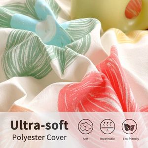 3 pezzi rosa primavera copripiumino floreale per adulti donna casa biancheria da letto con 2 federe Full Size - Product Image 6