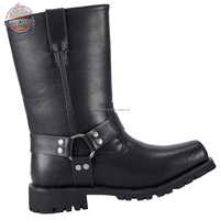 Bottes Chopper Biker en cuir véritable résistant à l'eau de qualité supérieure chaussures de moto équitation bottes Chopper en cuir de sport de course
