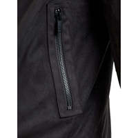 Blouson Bomber d'Hiver pour Homme en Daim de Mouton Couleur Acier, Coupe Slim, Taille XS, Col Montant, Traitement Tanné, Cuir Leathertex