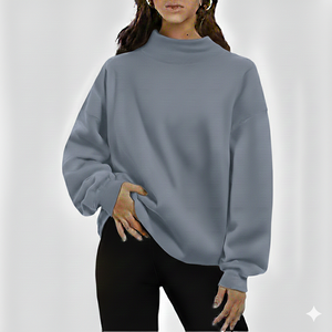 Sudadera Elegante de Cuello Alto para Mujer, Ropa de Invierno, Tela Suave, Manga Larga, Informal, Top de Moda, OEM ODM, Alta Calidad - Product Image 1