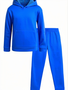 Ensemble de survêtement personnalisé, sweat-shirt et pantalon de survêtement décontractés, uni, vert sauge, en molleton - Product Image 3