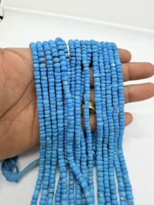 Perles Rondelles Facettées en Turquoise Bleue Naturelle, Fil de 16 Pouces, Fournitures de Fabrication de Bijoux en Pierres Précieuses, Vente en Gros - Product Image 4