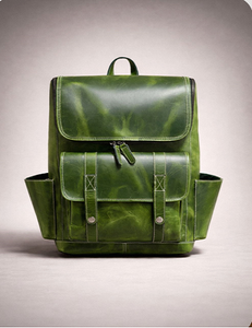 Sac à dos d'affaires minimaliste portable en cuir véritable imperméable avec fermeture éclair VARAD IMPEX Fashion - Product Image 3