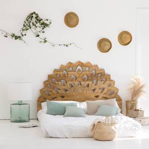 Tête de lit Vandana Vista Vertex Lotus en bois de manguier sculpté, 160 cm - Product Image 1