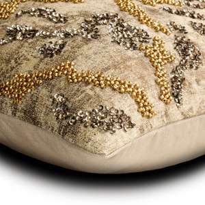 Housse de coussin perlée de luxe abordable avec motif brodé artistique pour canapé, lit, chaise longue et aménagement intérieur élégant - Product Image 5
