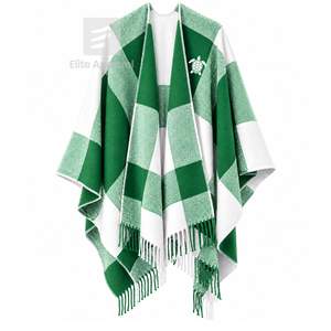Capa personalizada de la hermandad Iota Phi Lambda con logotipo bordado en la parte delantera, en bloques de color verde y blanco, para ropa femenina griega. - Product Image 1