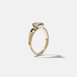 Brilliant Cut Zircon Diamond Trendy <b>Solitaire</b> Engagement <b>Ring</b> Half Bezel Set 925 Sterling <b>Silver</b> Wedding Anniversary Party Gift - Product Image 4