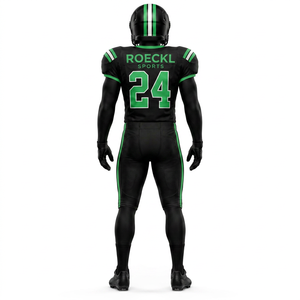 Uniforme de football américain personnalisé de haute qualité OEM, manches courtes, respirant, séchage rapide, ensemble de maillot et de pantalon pour usage sportif - Product Image 4