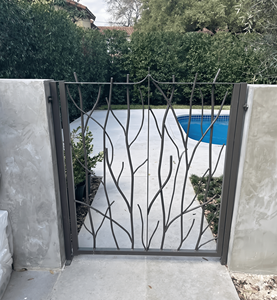Wrought Iron Garden Gate Contemporary Design Manual Swing <b>Door</b> Exterior Use Finished Surface Metal Entry Gate - Product Image 2