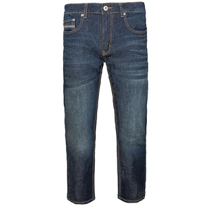 Jean droit en denim bleu pour homme, style streetwear unisexe, coupe oversize et jambe large, respirant, OEM - Product Image 3