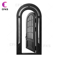 Usine chinoise Fourniture directe de portes en verre trempé à double porte en fer forgé laminé transparent