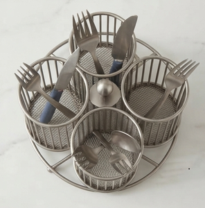 Porta Cubiertos Giratorio de Metal de 360 Grados, Organizador de Utensilios de Cocina, Soporte para Almacenamiento de Cubiertos - Product Image 3