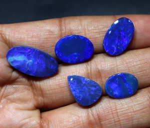 Ópalo Doble Natural Genuino Australiano, Piedra Suelta, Ópalo Sólido, Ópalo de Fuego Azul, Cabujón Doble para Fabricación de Joyas al por Mayor - Product Image 1
