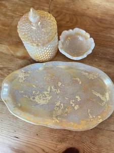 Juego de cajas de joyería de resina hechas a mano con tapa y bandeja, decoración artística para el hogar, forma irregular, detalles en oro - Product Image 6