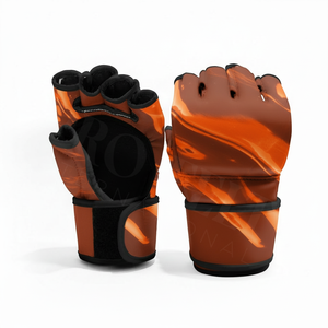 Gants de combat MMA en cuir couleur personnalisée, à doigts ouverts, pour entraînement de boxe, frappe sur sac de frappe, protection des mains, gants de combat pour la gym - Product Image 4