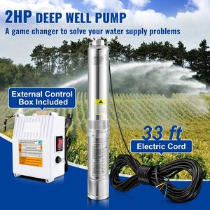 Pompa Sommergibile per Pozzi Profondi 2HP 230V/60Hz, 37GPM, Prevalenza 427 ft, Cavo 33 ft, Centralina Esterna, Acciaio Inox 4 Pollici - Product Image 2
