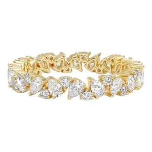 Anillo de Boda de Eternidad Completa Alternante con Diamantes Cultivados en Laboratorio de 1.50ctw, Oro de 14K, Certificado IGI, para Mujer, de EtherStar Jewels - Product Image 2