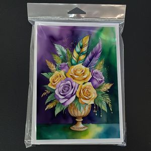 Lunatique Mardi Gras Fleurs Cartes De Voeux Pack de 8 A7 Taille 5x7 Cartes De Note Vierges avec Enveloppes - Product Image 3
