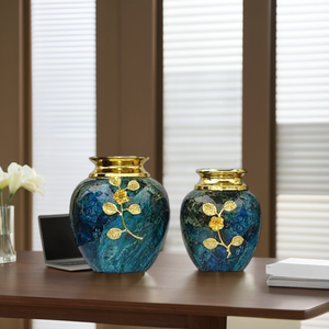 Vase Royal Moderne à Fleurs Décoratif en Métal Couleur Finition Taille M pour Intérieur Bureau Salon Décoration de Sol - Product Image 2