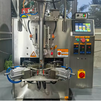 Machine d'emballage automatique unique pour sachets pyramidaux en acier inoxydable à scellage 3 côtés, 50 sachets/min, 220V, pour plastique/papier/pâte de tomate