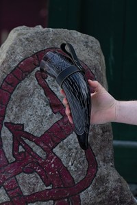Top Selling New FAIZA CRAFT Handmade Eco-Friendly Carved Design Viking Drinking Horn Logo Authentic Food Safe No Leaks Norse - Product Image 3