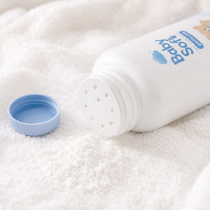 Custom Baby Powder <b>Bottle</b> Round HDPE 100g 200g 255g White Blue PP <b>Shaker</b> Cap for Talcum Body Powder Vietnam Factory - Product Image 2