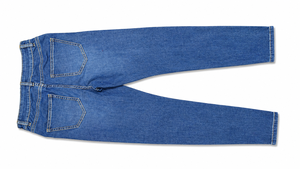 Jean en denim coupe droite taille haute, coupe régulière, en coton mi-lourd, couleur unie, style décontracté, idéal pour le printemps - Product Image 3