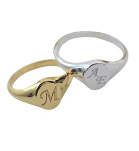 Custom <b>Initial</b> <b>Ring</b> | Personalized <b>Initials</b> | 925 Stamped Silver | Classic Wedding Valentine's Day Gift | Pinky Signet <b>Ring</b> | - Product Image 1