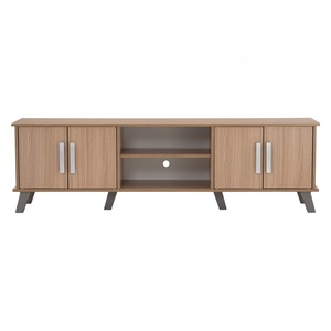 Modern Minimalist <b>Laminated</b> Board TV Cabinet Low board Media Console Entertainment Center with Four Storage Side Doors - Product Image 2