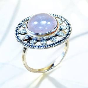 แหวนพลอยโรสควอตซ์สำหรับผู้หญิงโดยตรงจากผู้ผลิตเครื่องประดับชั้นดี แหวนแต่งงานสุดหรู - Product Image 1