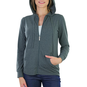 Sudadera con capucha de mujer de primera calidad con hombros caídos y cremallera para venta en línea, último diseño 2025, sudaderas con cremallera de forro polar suave para mujer, personalizables - Product Image 4