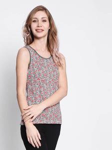 Débardeur tricoté à imprimé floral pour femme, col rond, décontracté, respirant, en spandex et polyester, pour le sport et le yoga - Product Image 1