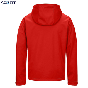 Chaqueta Softshell Roja Personalizada con Capucha, Impermeable y Cortavientos, para Exteriores, con Múltiples Bolsillos con Cremallera, Fabricante OEM - Product Image 2