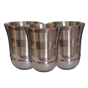 Elegant Stainless Steel Tumbler With Floral Pattern Hand-Made Bohemian Design Home Hotels Party Use <b>Water</b> Glass - Product Image 4
